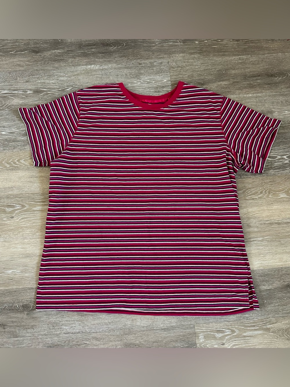 Women’s mountain Lake pink striped crewneck T-shirt Sz 3x